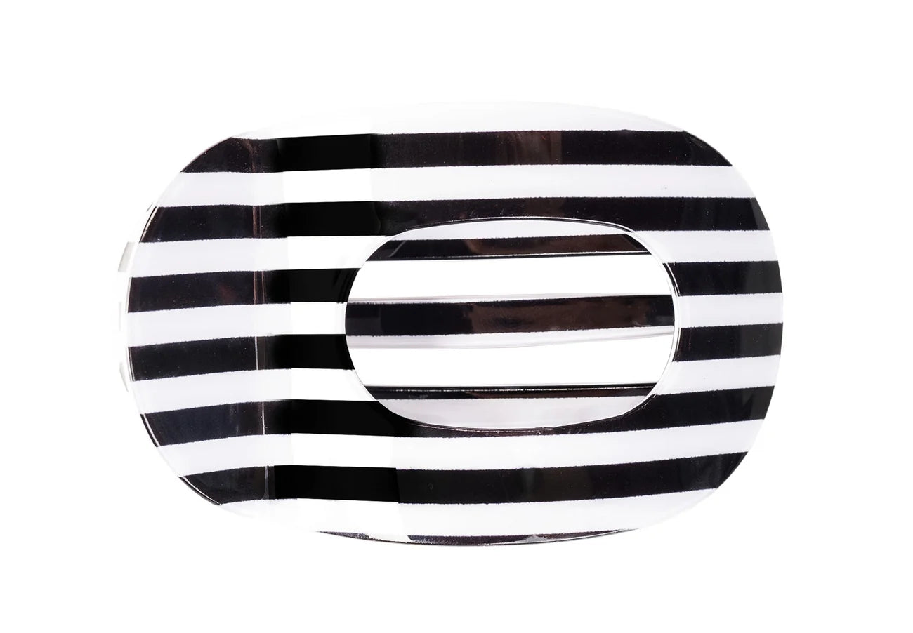 Color Block Banana Clip Black and White
