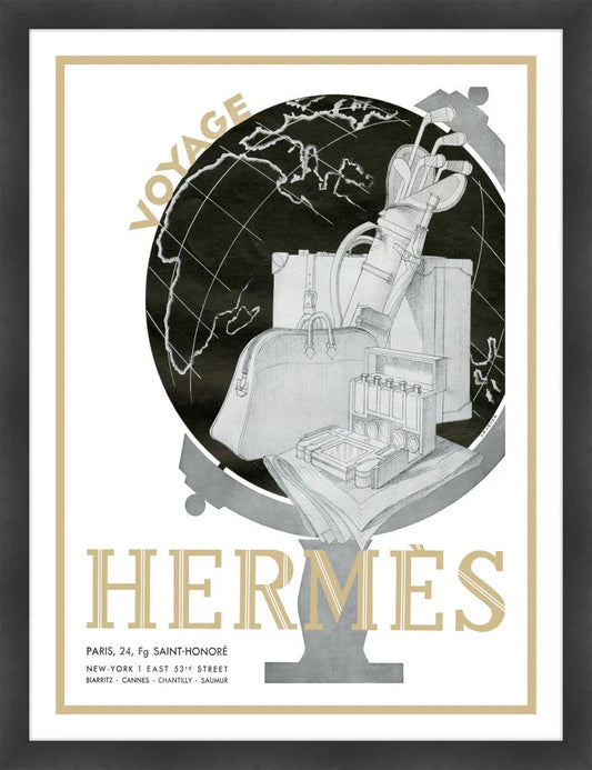 Hermes Paris Voyage Framed Giclee Art