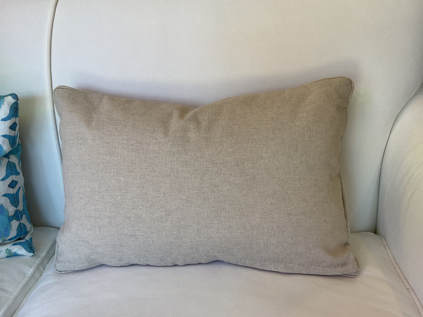 Green Velvet Bunny + Palm Lumbar Pillow