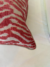Load image into Gallery viewer, Pink Tiger Stripe Velvet Lumbar Pillow
