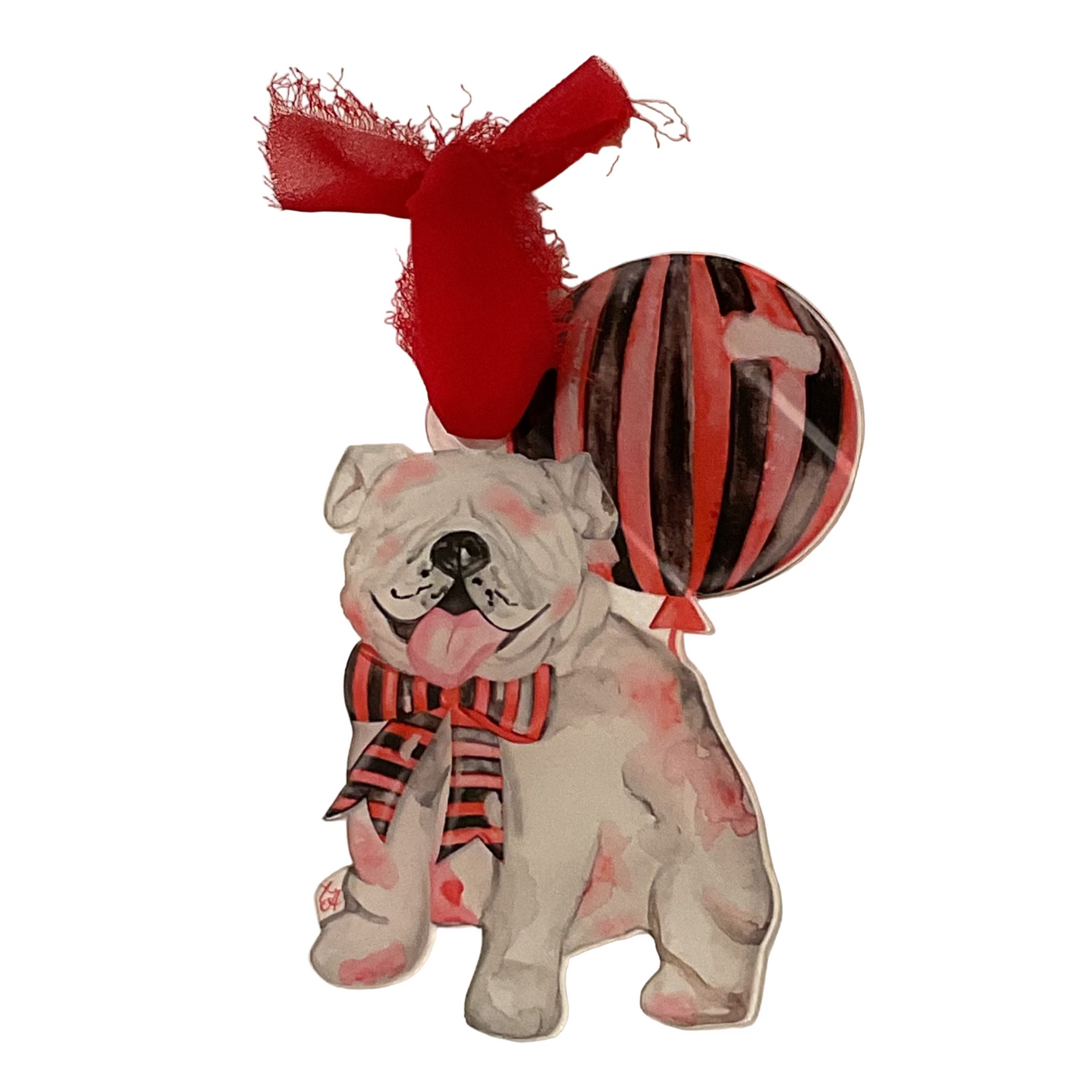 Watercolor Bulldog Ornament