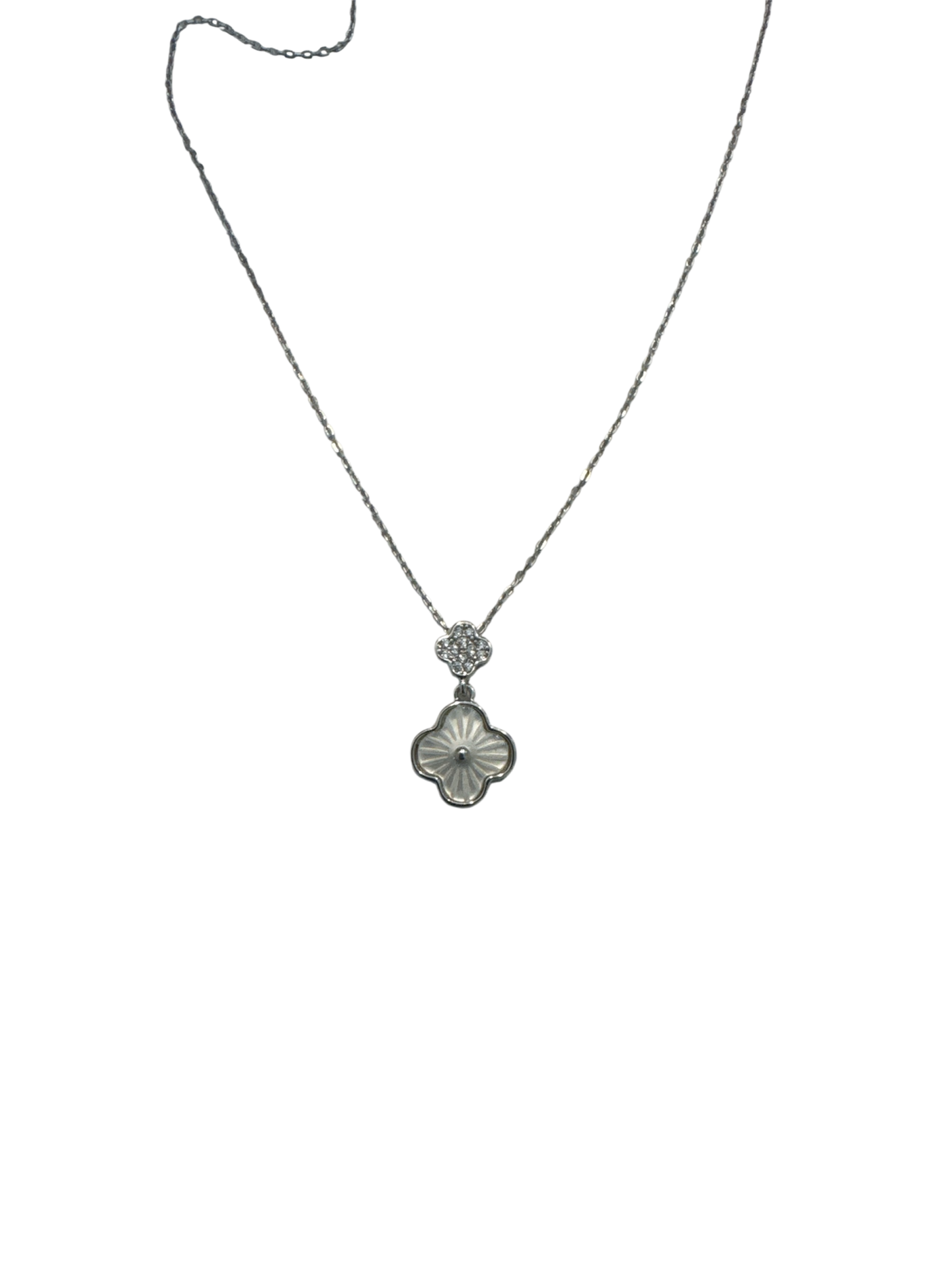 Dainty Silver Quatrefoil Necklace