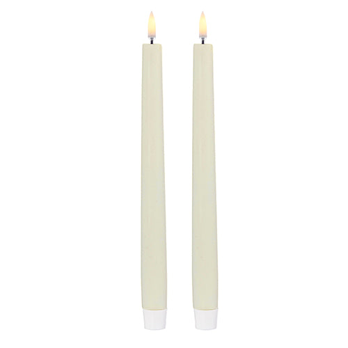 11” Flameless Ivory Taper Candles