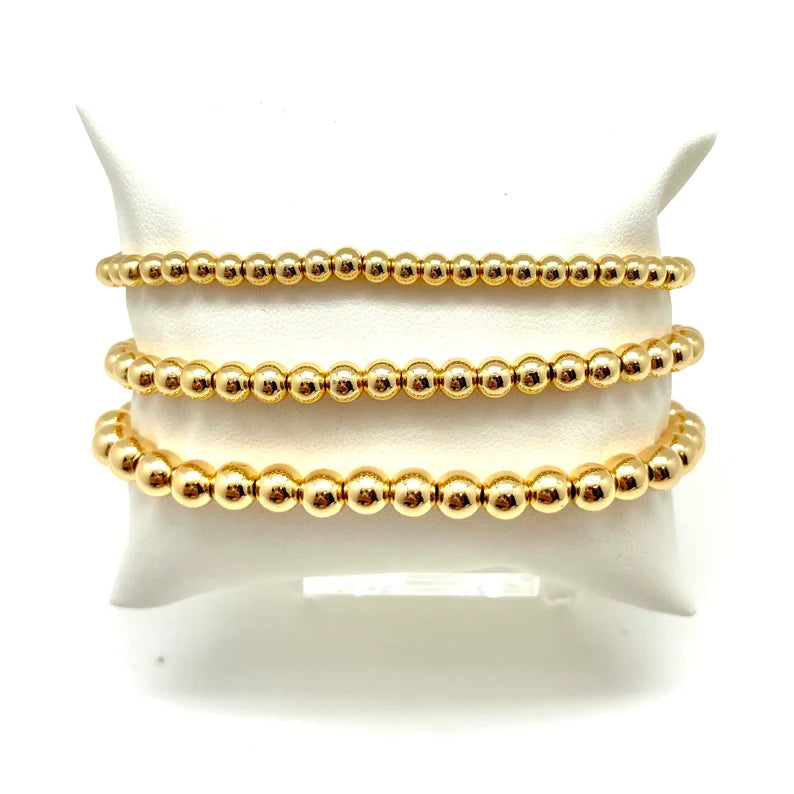 Gold Bubble Bangle Bracelet 4mm