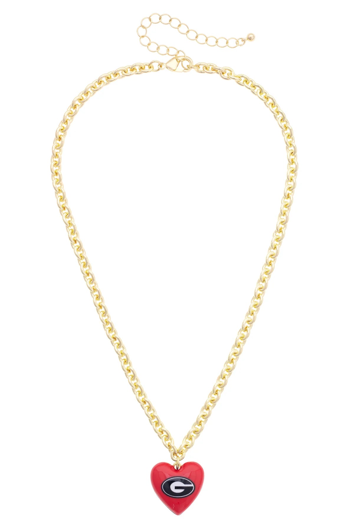 Georgia Bulldogs Heart Pendant Necklace