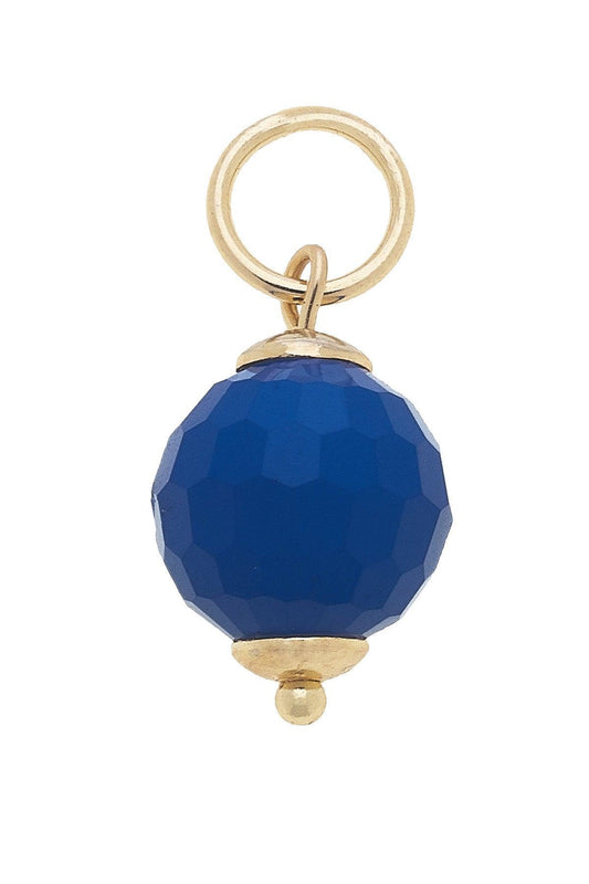 Faceted Bead Charm in Navy