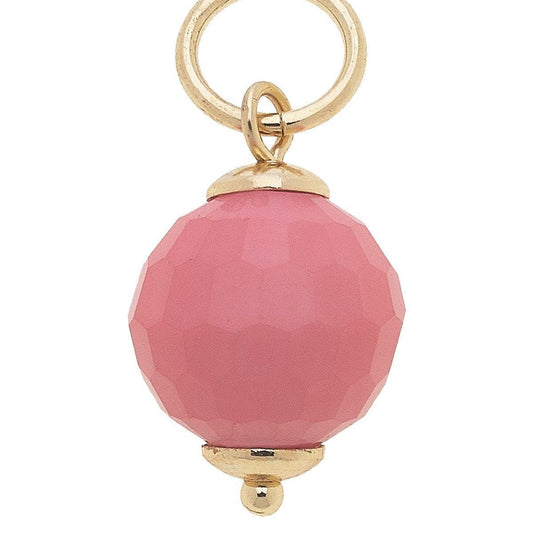 Faceted Bead Charm in Pink