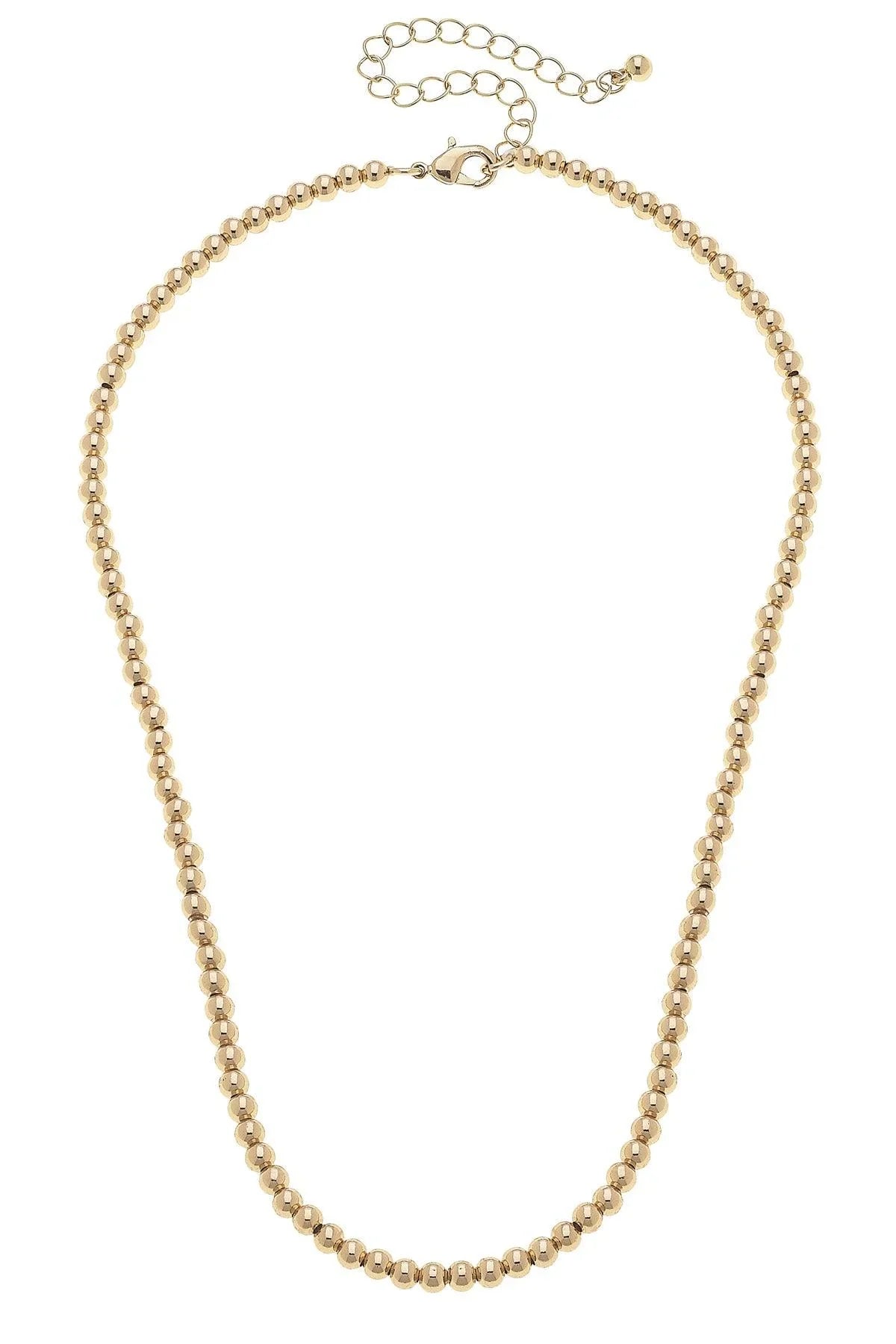 Walker Ball Bead Charm Necklace Base in Shiny Gold