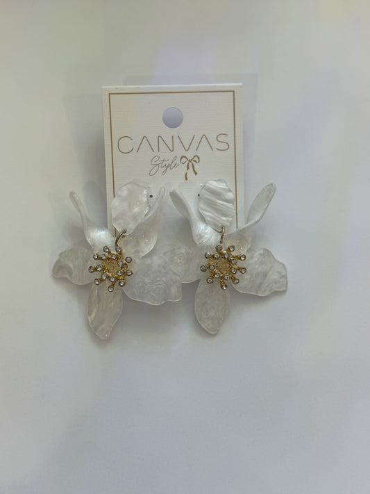 Chloe Resin Flower Statement Earrings