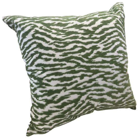 Green Velvet Tiger Stripe Pillow