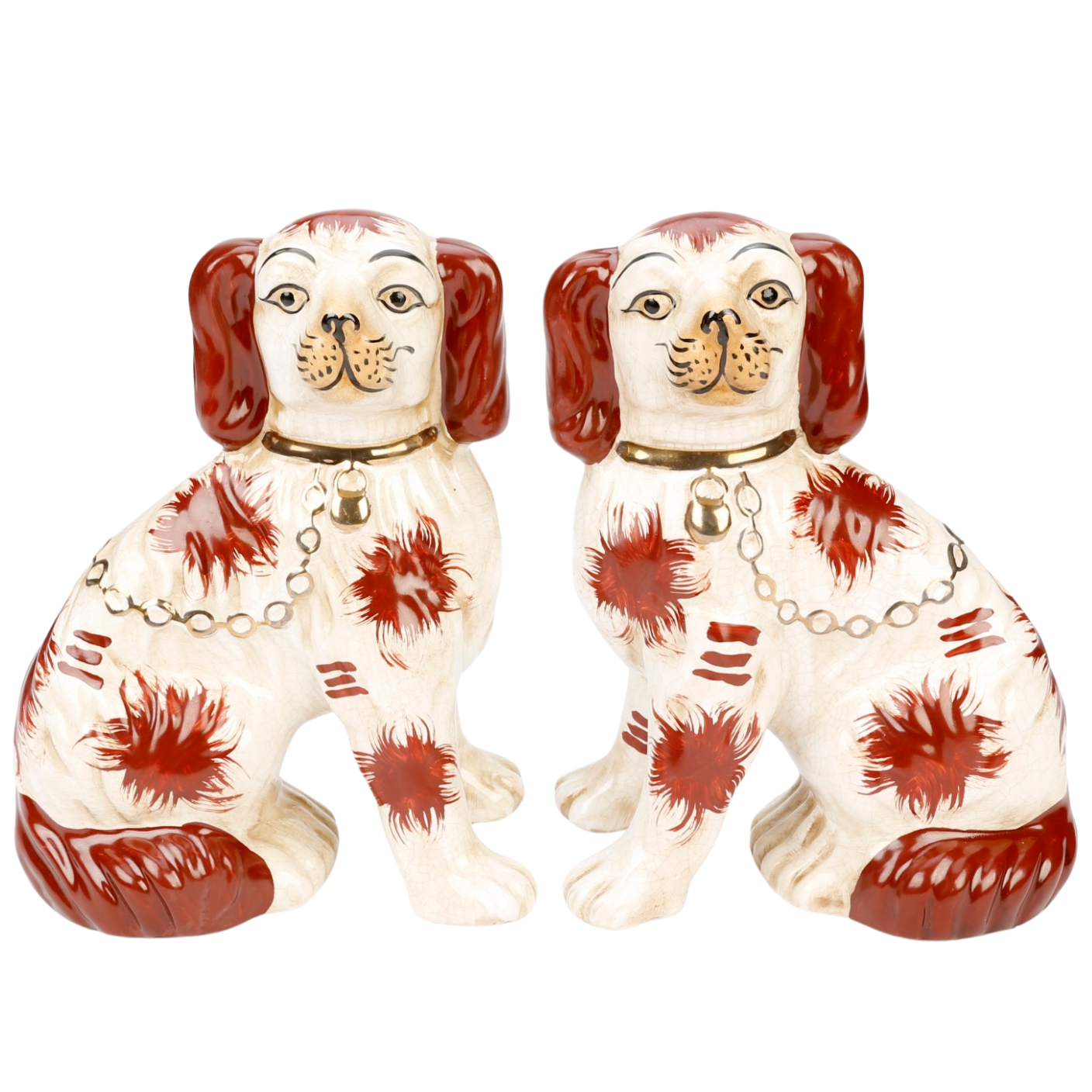 Staffordshire Dogs in Brown + White