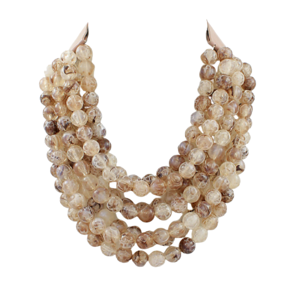 Taupe Jasper Beaded Necklace