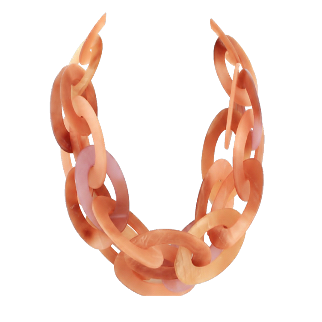 Coral Acrylic 2 Layered Necklace