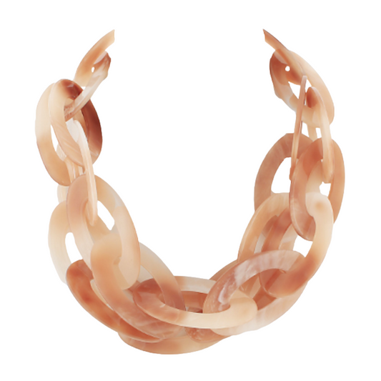 Peach Acrylic 2 Layered Necklace