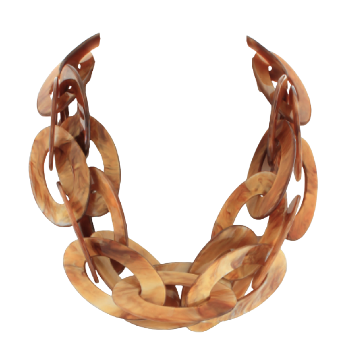 Brown Acrylic 2 Layered Necklace
