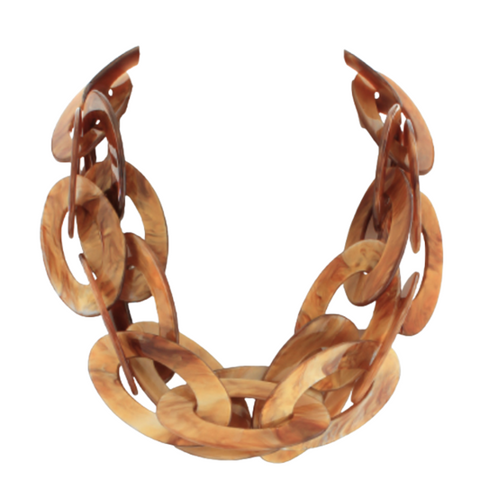 Brown Acrylic 2 Layered Necklace