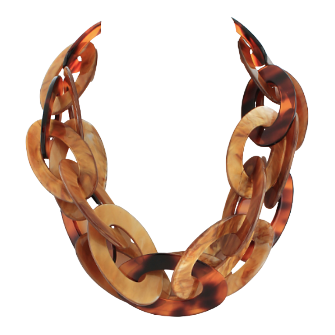 Tortoise Acrylic 2 Layered Necklace