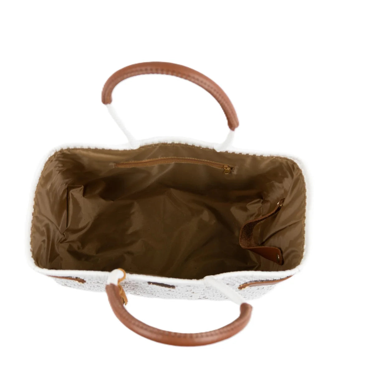 Open Basket Medium Braided Solid White