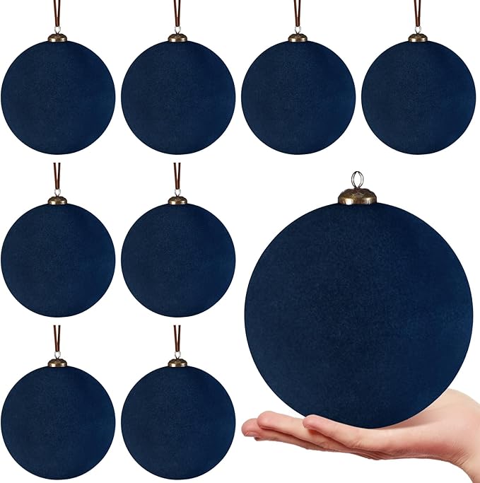 6" Navy Velvet Ball Ornament