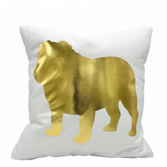 Gold Foil Bulldog Pillow