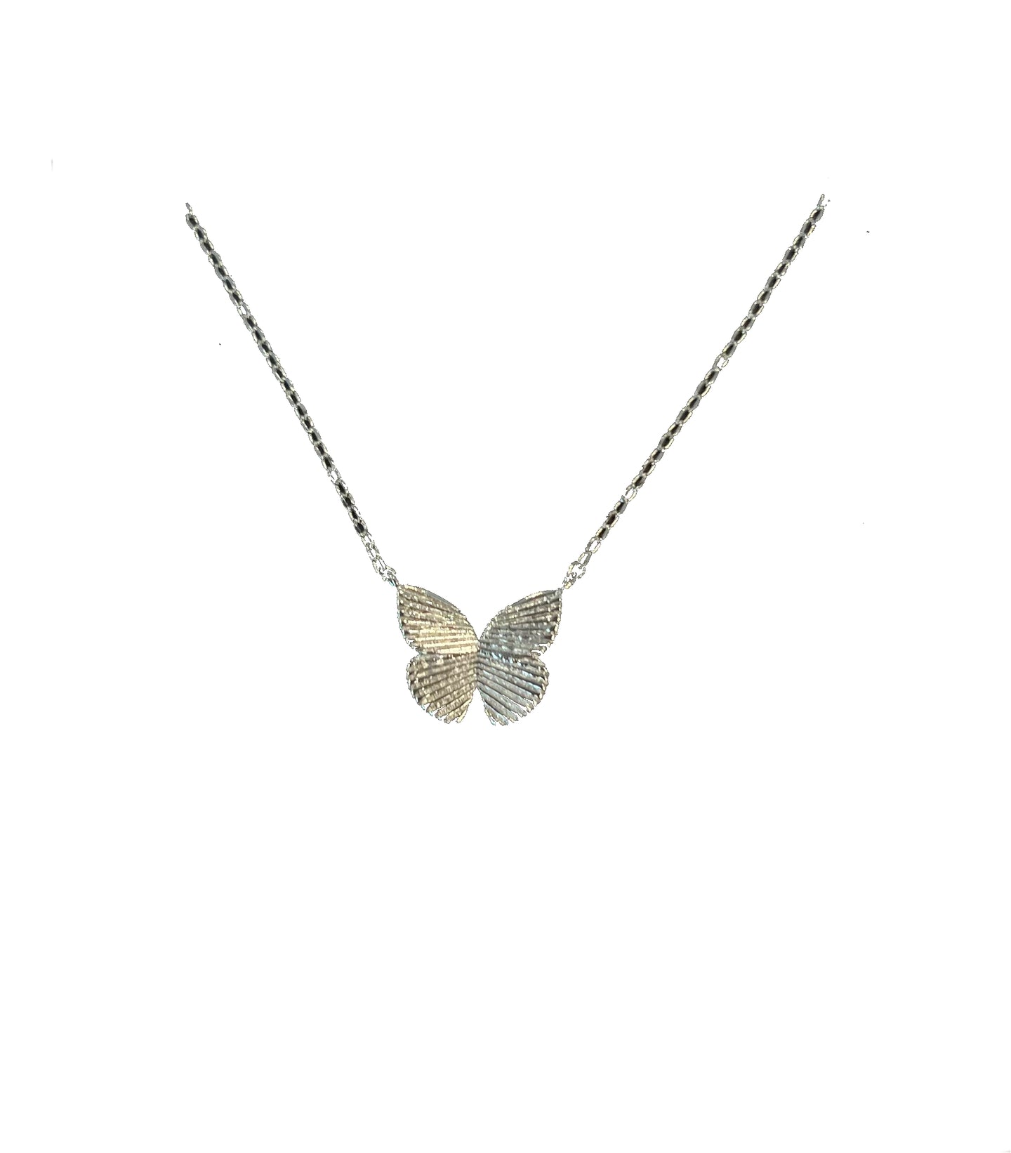 Butterfly Pendant Necklace Sterling Silver Dipped