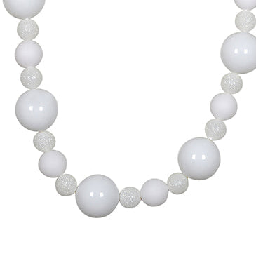 White Ball Ornament Garland 9'