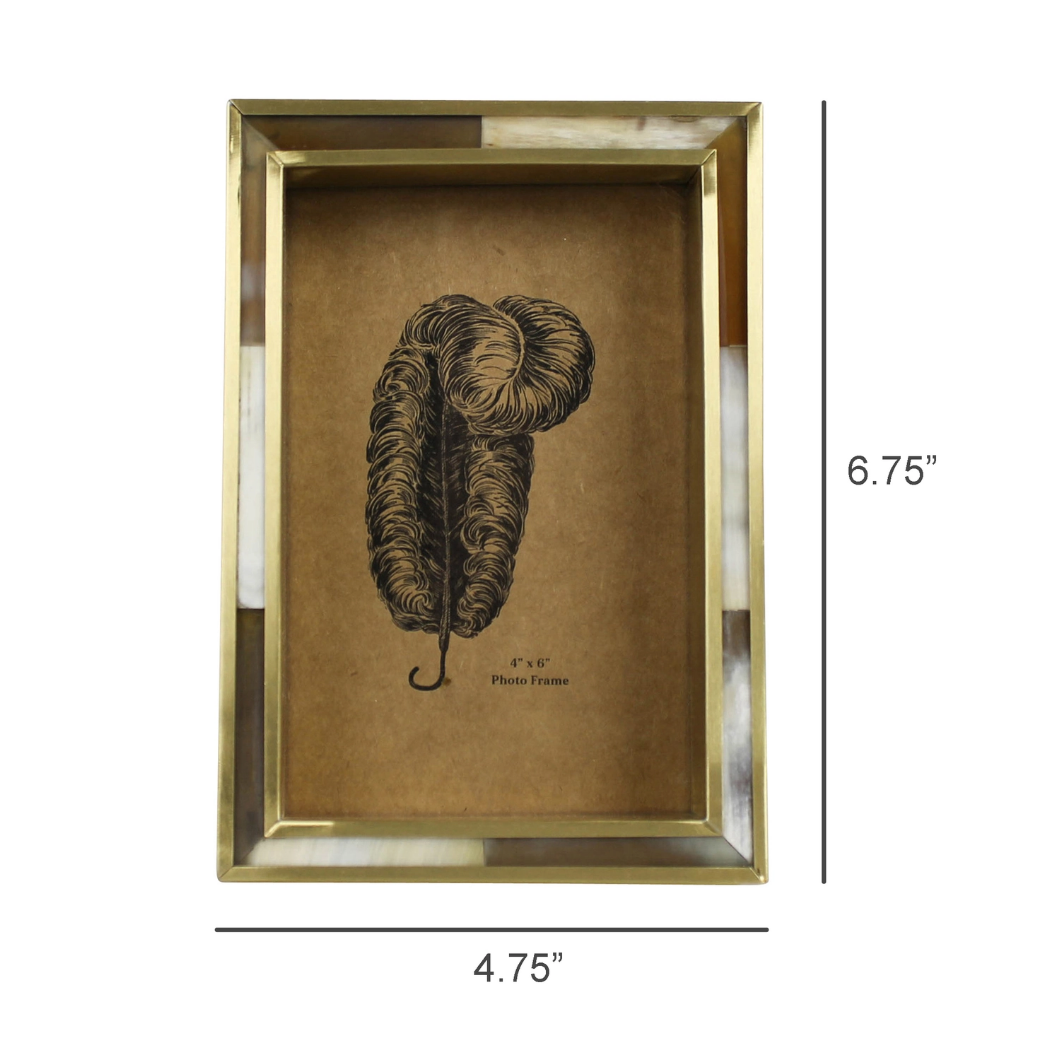 White Horn + Brass Frame