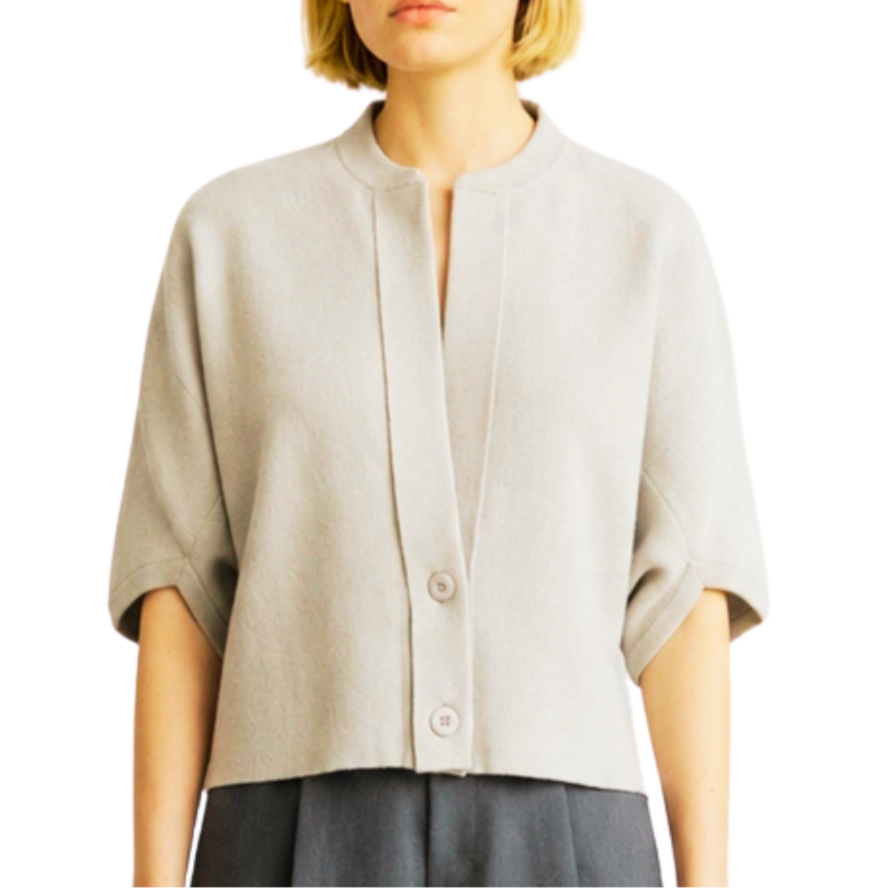 Ivory 2 Button Short Sleeve Cardigan