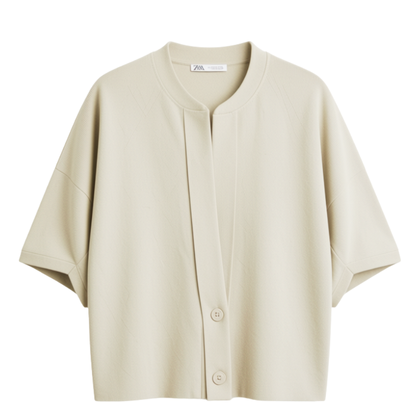 Ivory 2 Button Short Sleeve Cardigan