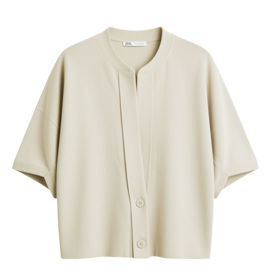 Ivory 2 Button Short Sleeve Cardigan