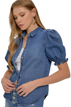 Load image into Gallery viewer, Risen Puff Sleeve Denim Shirt
