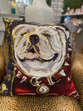 Load image into Gallery viewer, Bulldog Pillow with Gold Foil Accents
