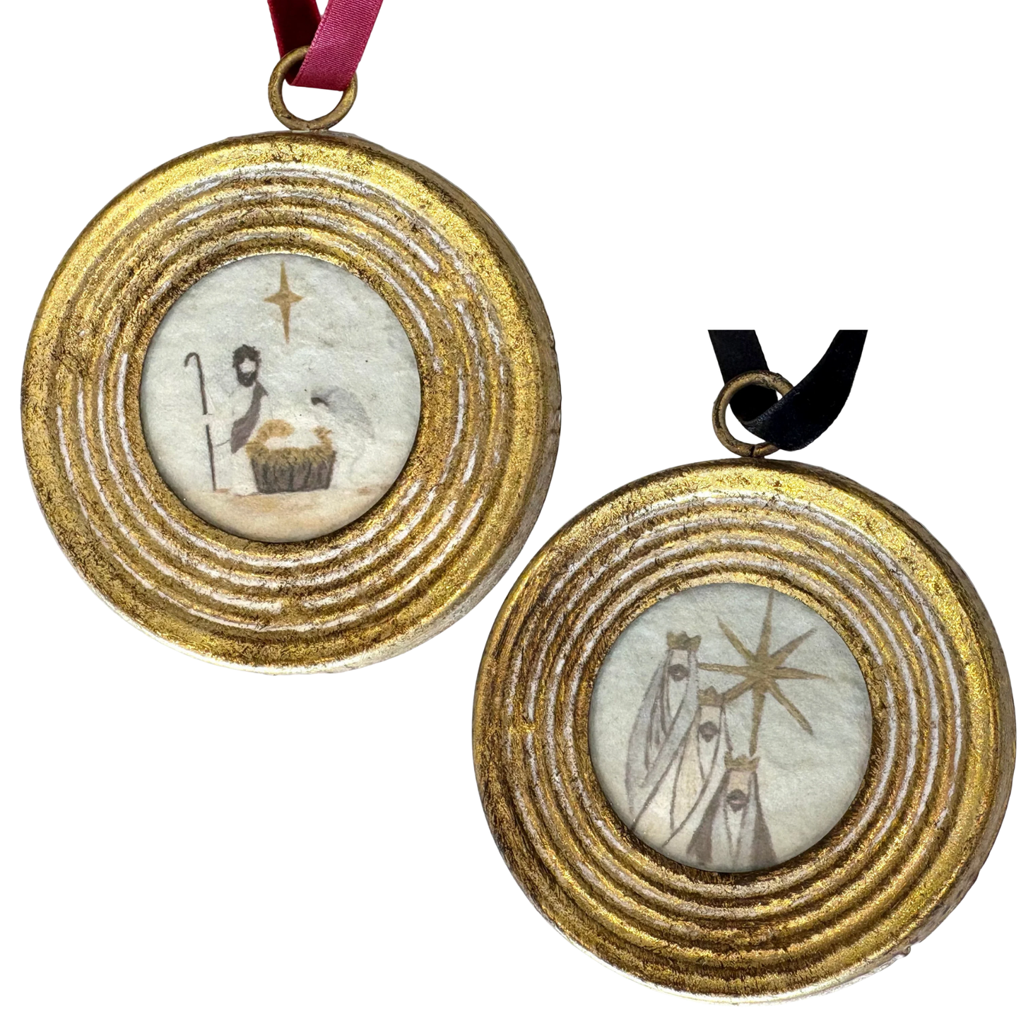Round Framed Nativity Ornament