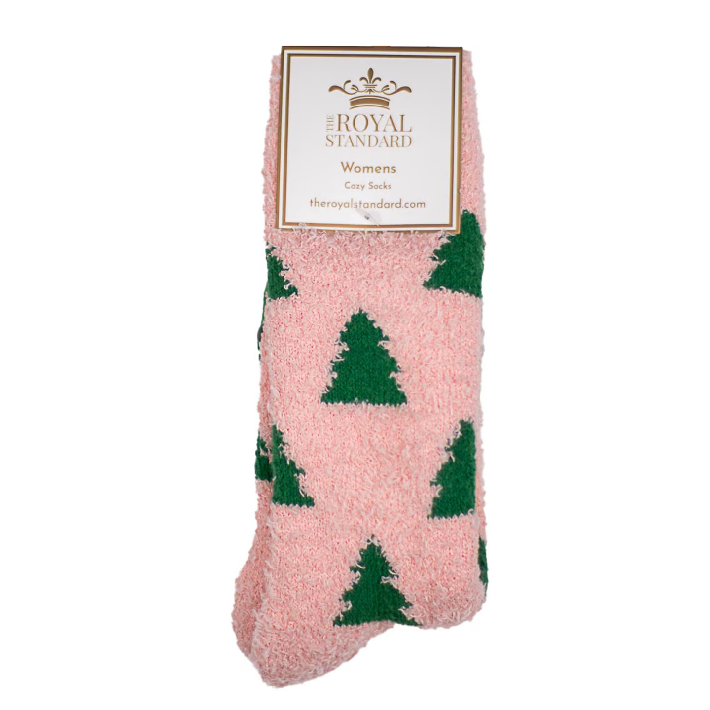 Women’s Christmas Tree Cozy Socks Pink