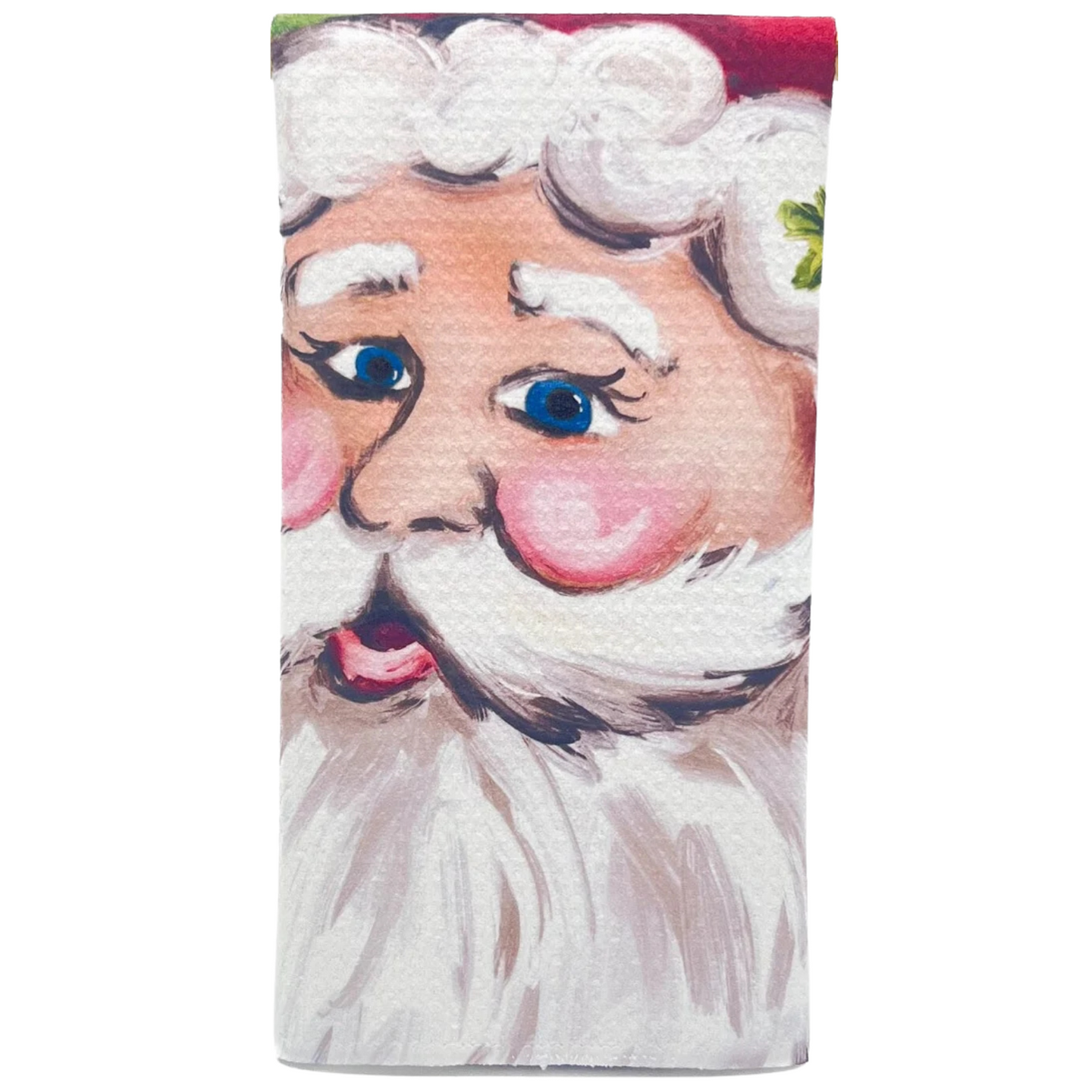 Colorful Santa Tea Towel