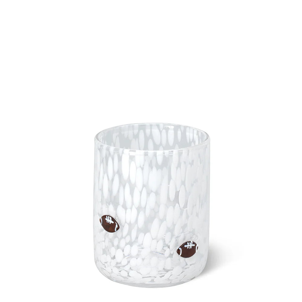 White Football Charm Glass