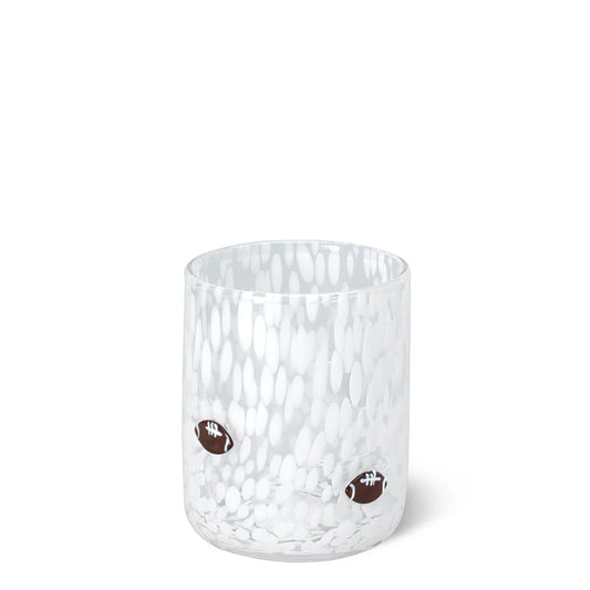 White Football Charm Glass