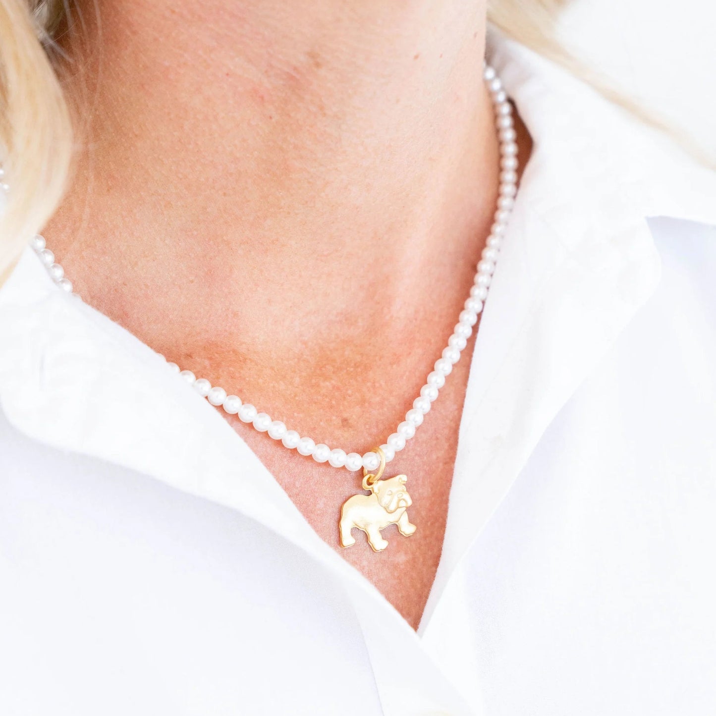 Susan Shaw Alys Bulldog Pearl Necklace