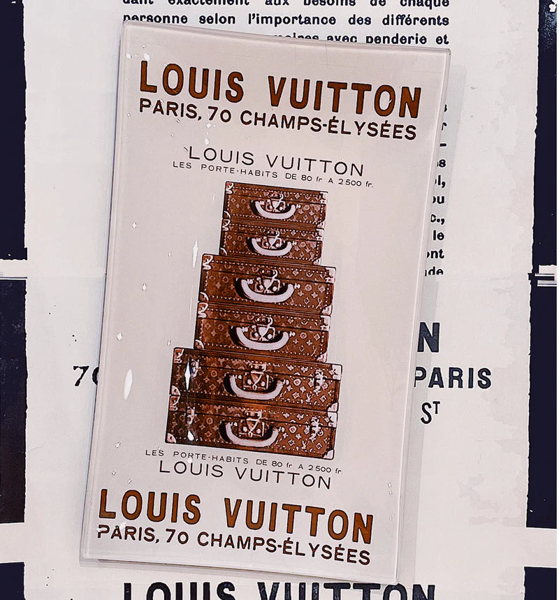 LV Luggage Trunks Glass Tray