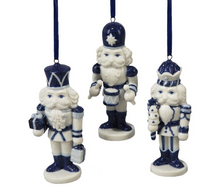 Load image into Gallery viewer, Porcelain Delft Blue Nutcracker Ornament
