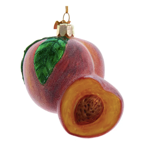 Glass Peach Ornament