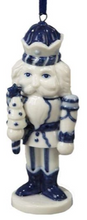 Load image into Gallery viewer, Porcelain Delft Blue Nutcracker Ornament
