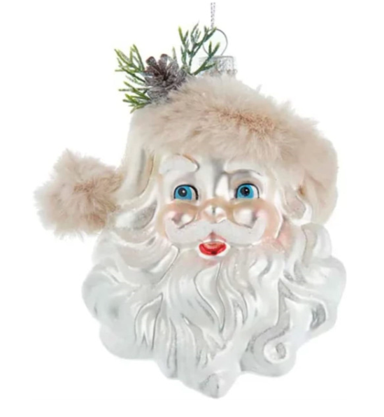 Glass Santa Head Ornament