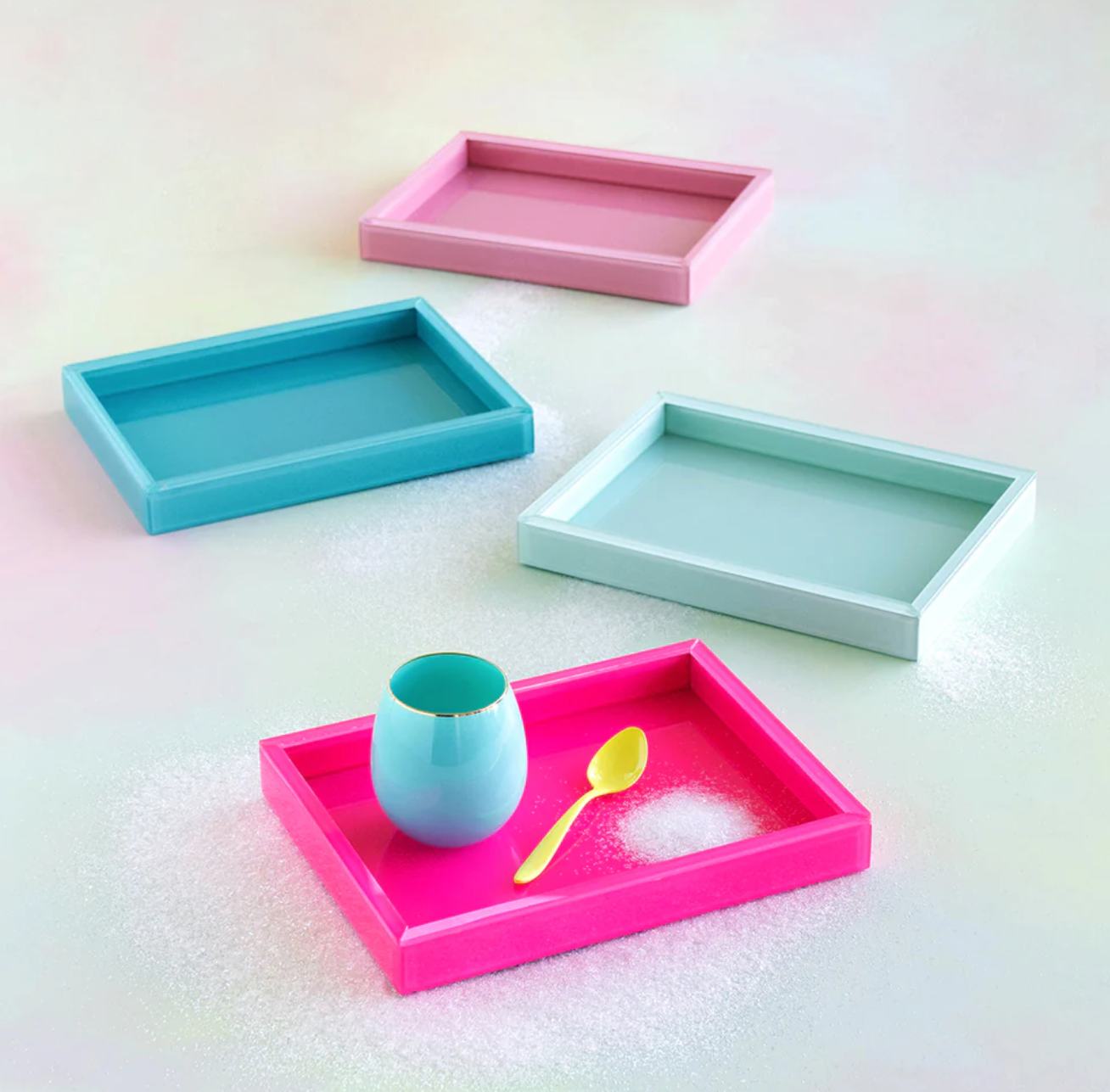 Glitterville Neon Glass Tray