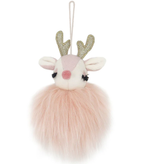 Mon Ami Pink Reindeer Ornament