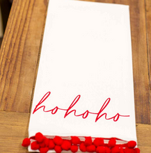 Load image into Gallery viewer, HoHoHo Pom Pom Hand Towel
