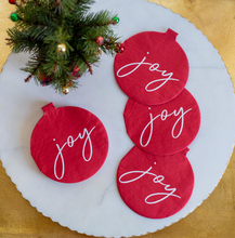 Load image into Gallery viewer, Joy Ornament Shaped Cocktail Napkin
