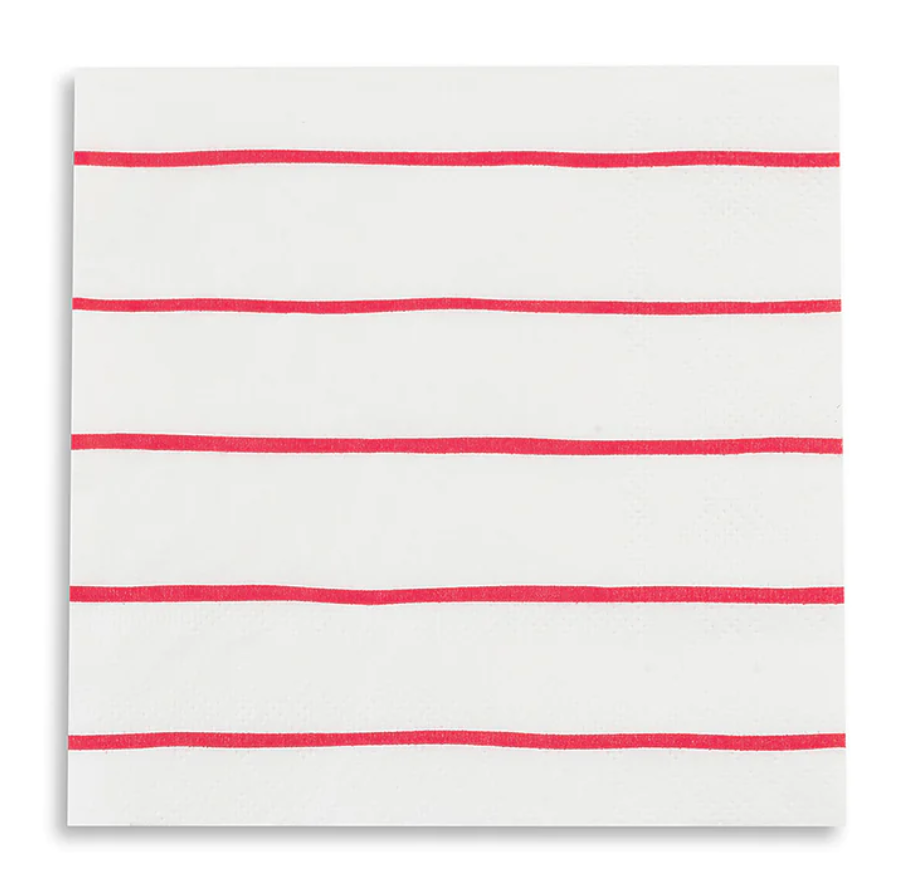 Candy Apple Frenchie Striped Napkins