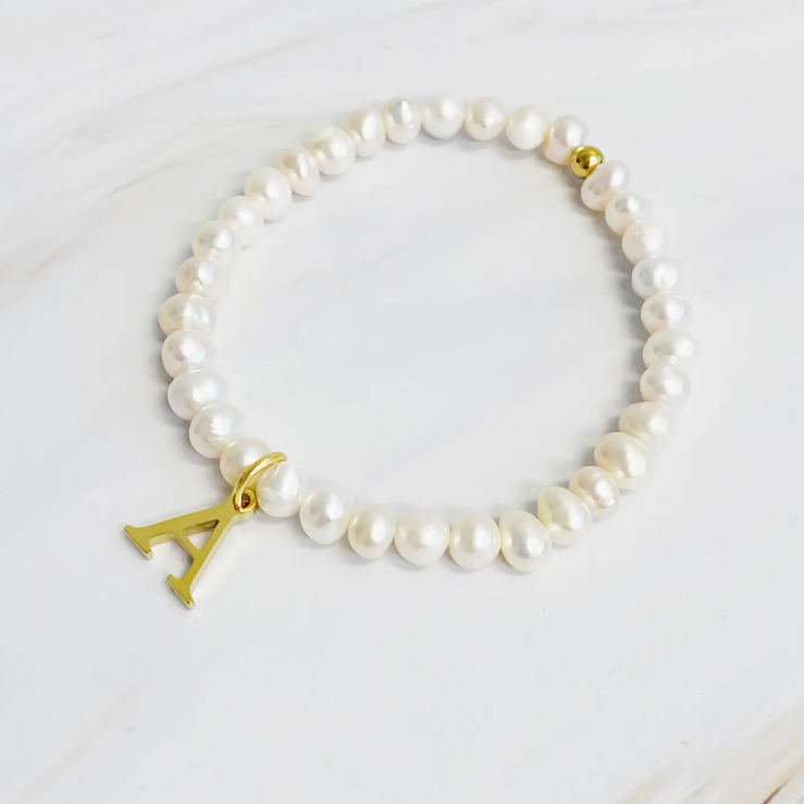 Pearl Initial Bracelet