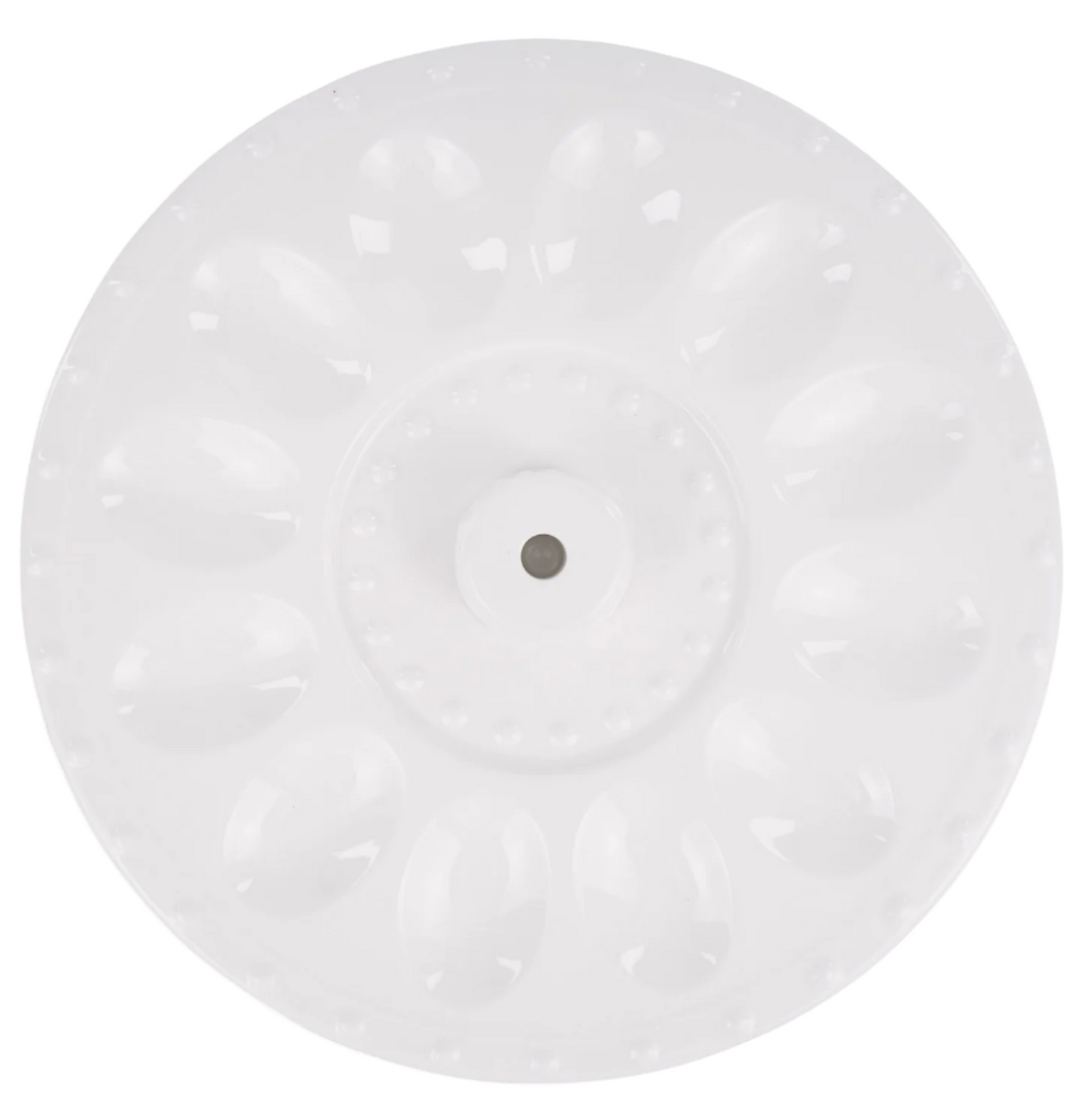 White Detailed Egg Plate